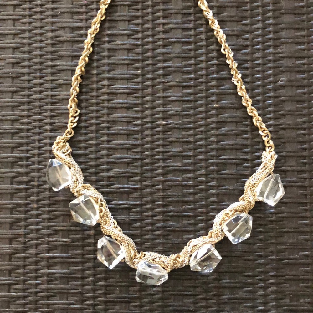 Clear crystal chain necklace